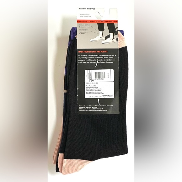 Thieves Men's Crew Socks 2 x 3pk 6-12 4 Way Stretch No Shift Fit 6 Pair, NEW - Picture 3 of 9